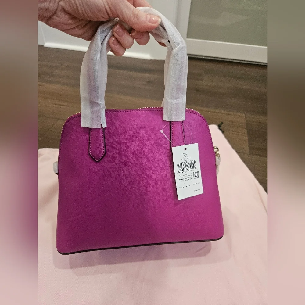 SOLD🔥NWT Kate Spade Schuyler Medium Baja Rose PVC Domed Satchel - Picture 6 of 14